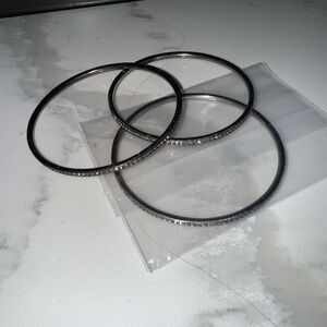 Nadri Gunmetal Bangle Bracelet Set of 3 - 1 new